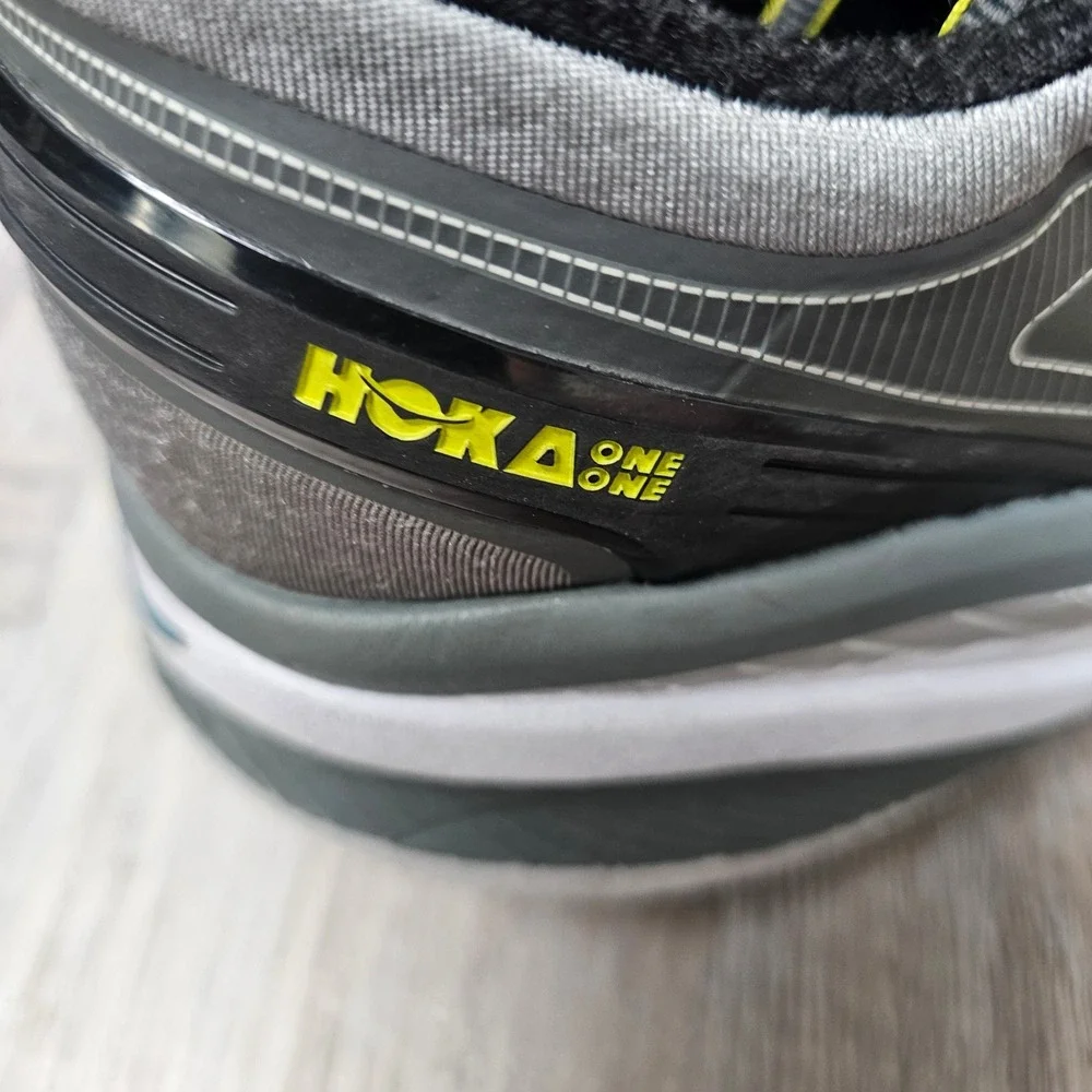 Hoka One One Bondi 4 Men 14 2E Wide Gray Yellow Running Shoes 1012562‎